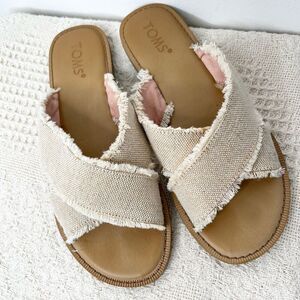 Toms Beige Frayed Sandals